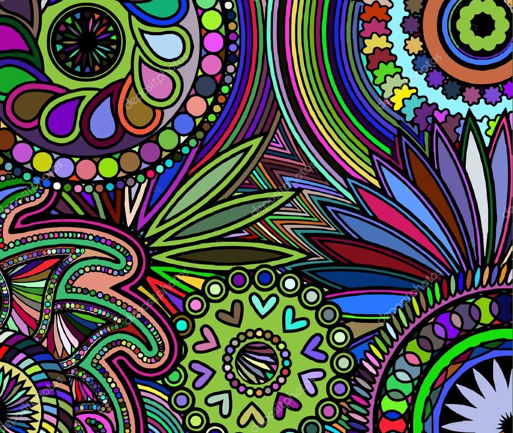 Abstract colored background from a variety of patterns.Vector