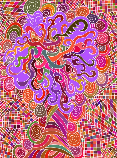 Árvore colorida abstrata em um fundo multicolorido.Vetor —  Vetores de Stock