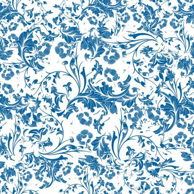 Sorunsuz yinelenen çiçek desenli. Vektör