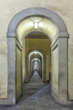 Vasari Koridor Florence.Italy içinde