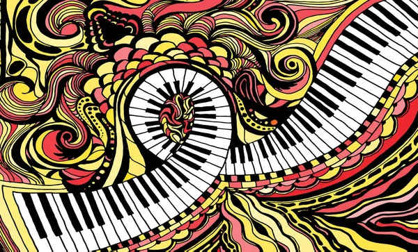 Ein abstrakter farbiger Hintergrund, bestehend aus einem Klaviertastenband — Stockvektor