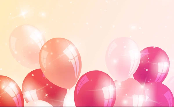 Fondo de cumpleaños realista con globos — Archivo Imágenes Vectoriales