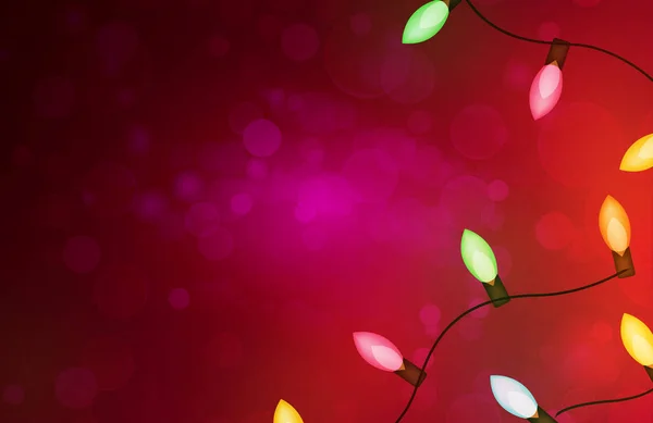 Plantilla de fondo de Navidad con luces — Vector de stock