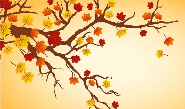 葉の背景を持つ木の枝 — ストックベクタ