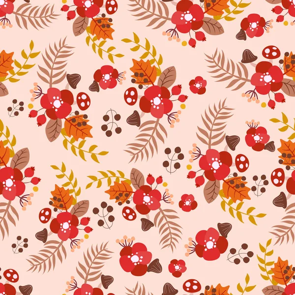 Seamless autumn pattern — Stock Vector