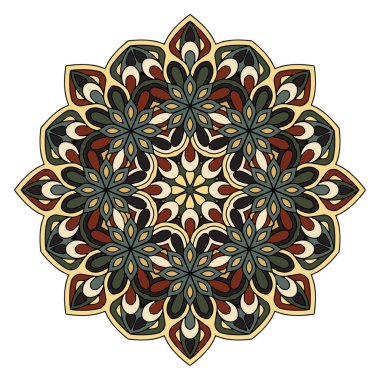 Beyaz arkaplanda mandala