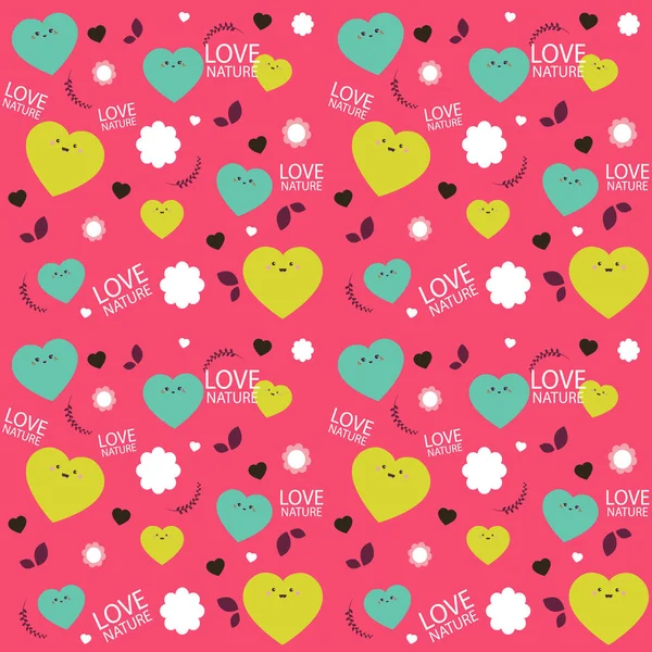 Seamless nice hearts patterns — Stock Vector