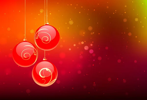 Boules de Noël en fond de couleur — Image vectorielle
