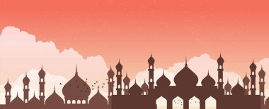 Gökyüzü bulutlu soyut Camii