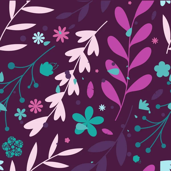 Çiçek ve yaprakları ile Dikişsiz desen