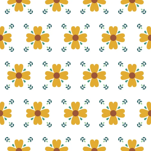 Seamless decorative flowers pattern — Stock Vector