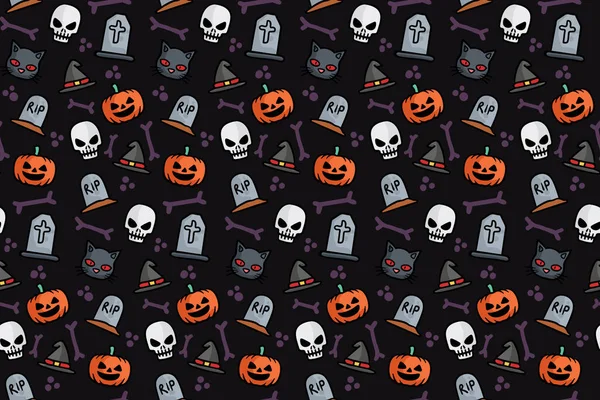 Modèle sans couture pour le design d'Halloween — Image vectorielle