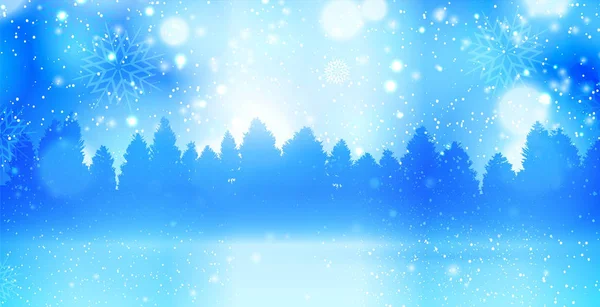 Різдво зимовий пейзаж — стоковий вектор