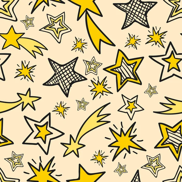 Seamless hand drawn star pattern — Stock Vector