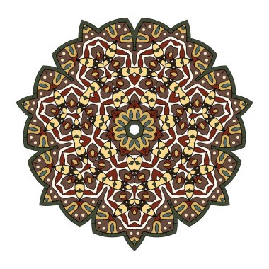 Beyaz bir arka plan üzerinde renkli mandala