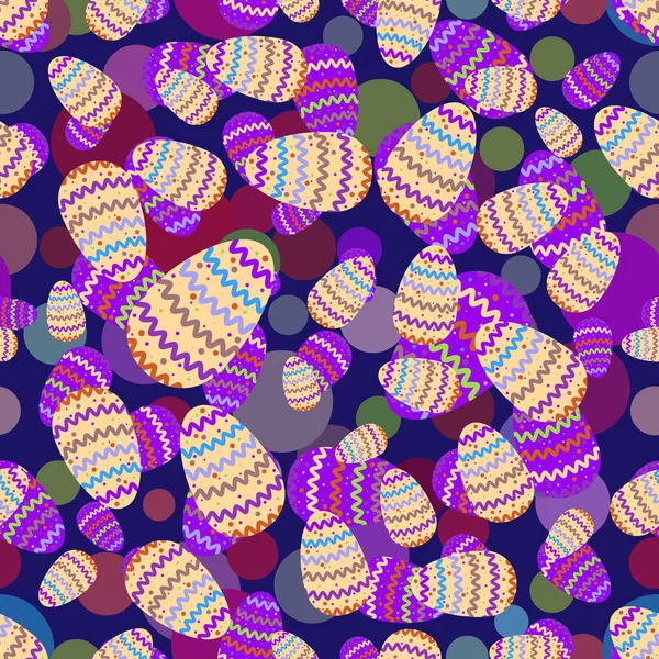 Απρόσκοπτη επαναλαμβανόμενο μοτίβο Πασχαλινά αυγά και κύκλους — Διανυσματικό Αρχείο