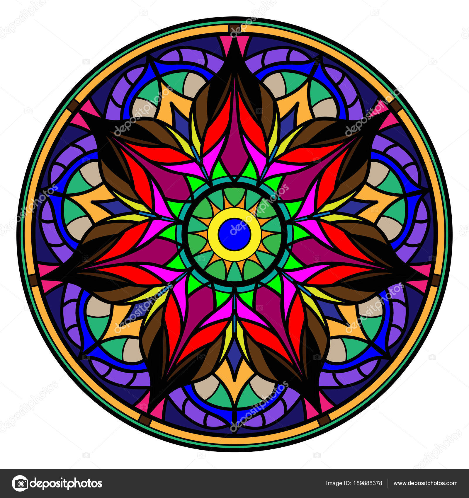 Colorful mandala on a white background — Stock Vector © alexma #189888378