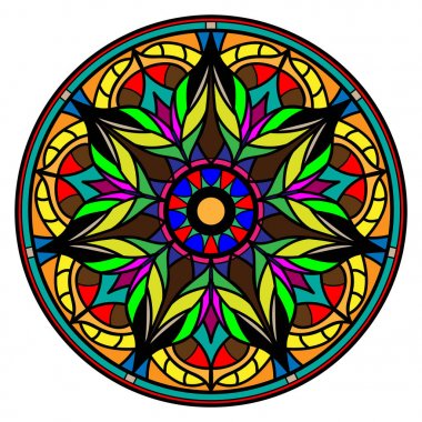 Beyaz bir arka plan üzerinde renkli mandala