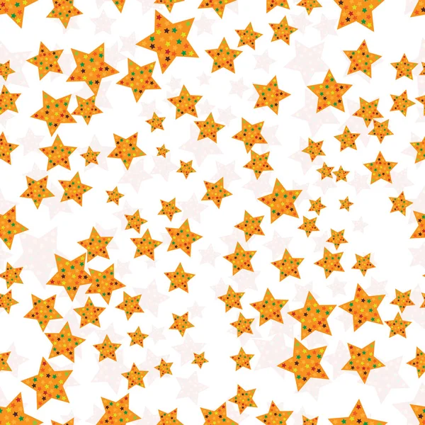 Patrón sin costuras con estrellas decorativas planas — Vector de stock