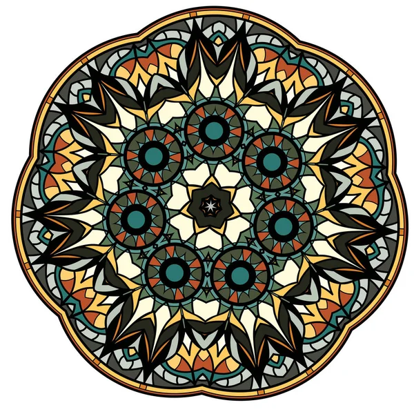 Mandala colorido sobre un fondo blanco — Archivo Imágenes Vectoriales