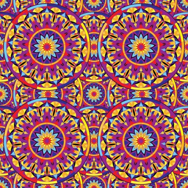 Renkli mandalalar sorunsuz yinelenen desen