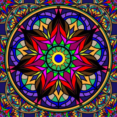 Renkli mandalalar sorunsuz yinelenen desen