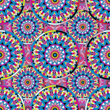 Renkli mandalalar sorunsuz yinelenen desen
