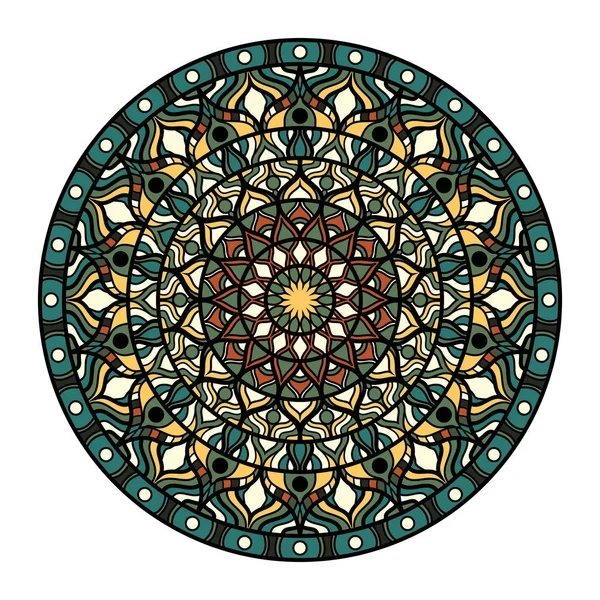 Mandala colorido sobre un fondo blanco — Vector de stock