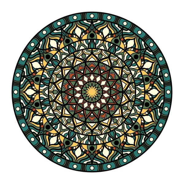 Mandala colorido sobre un fondo blanco — Archivo Imágenes Vectoriales