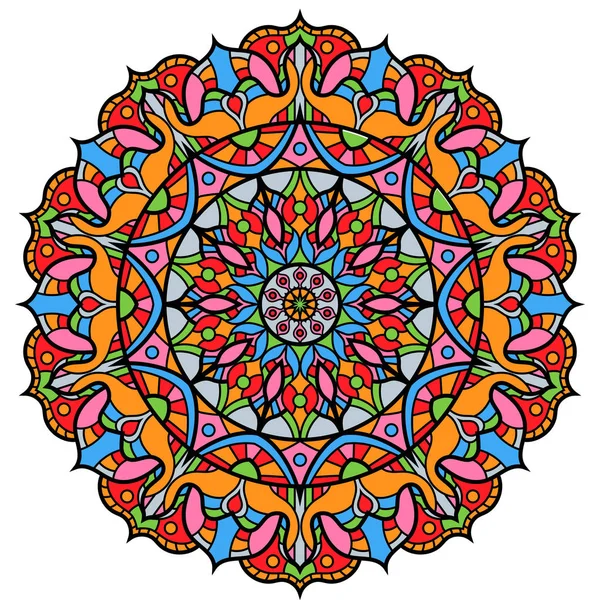 Mandala colorido sobre un fondo blanco — Archivo Imágenes Vectoriales