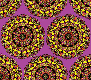 Renkli mandalalar sorunsuz yinelenen desen