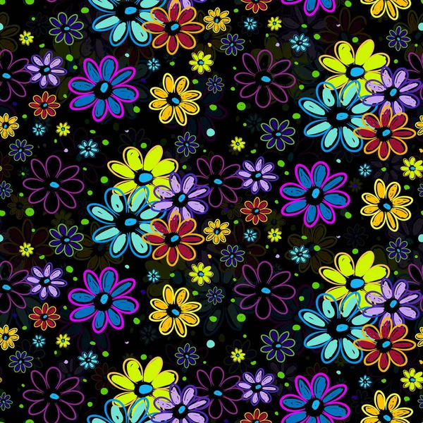 Motif floral répétitif sans couture — Image vectorielle