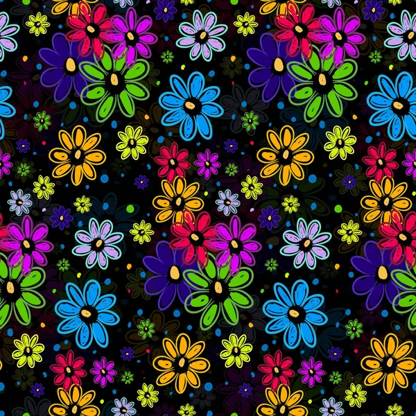 Motif floral répétitif sans couture — Image vectorielle