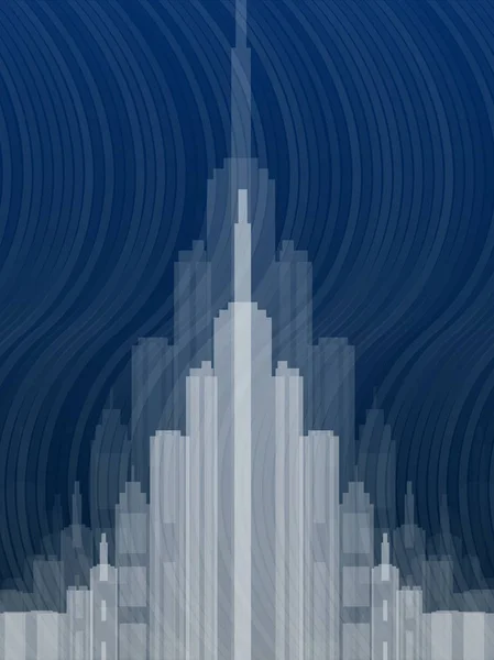 Abstrakte Kulisse simuliert Wolkenkratzer — Stockvektor