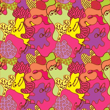 İnscripti ile renkli şekiller sorunsuz yinelenen desen