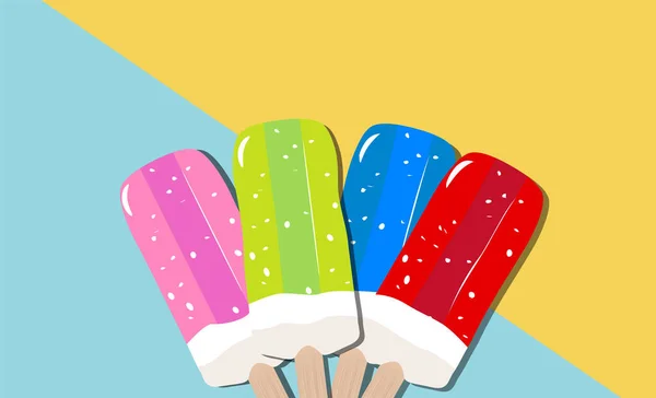 Різні кольори фруктового морозива на світлому фоні — стоковий вектор