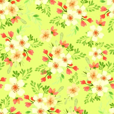 Kusursuz tekrarlayan çiçek deseni