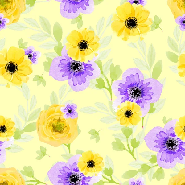 Motif Floral Répétitif Sans Couture — Image vectorielle