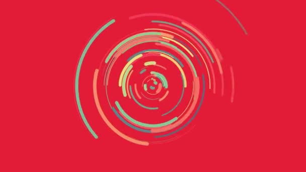 4k gekleurde roterende geanimeerde cirkels — Stockvideo