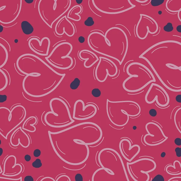 Seamless repeating pattern of different size hearts — Stock Vector