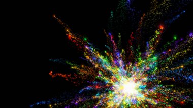 Siyah arkaplanda şenlikli renk selamı