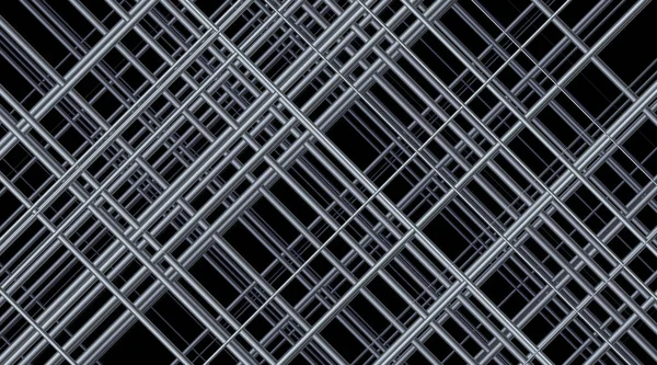 Bakgrund av en bur av metall stavar på en svart bakgrund — Stockfoto