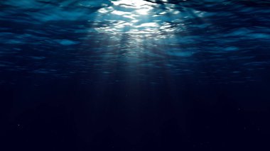 Abstract underwater background with sunbeams clipart