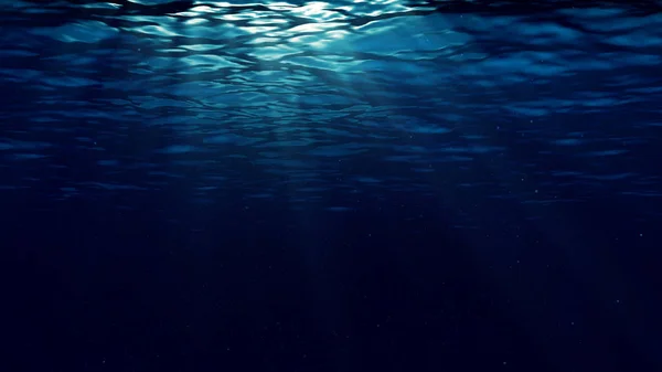 Abstrakt undervattens bakgrund med solstrålar — Stockfoto