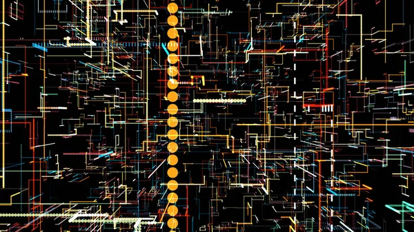 Abstrakter technogener Hintergrund aus dünnen Linien und Streifen. — Stockfoto
