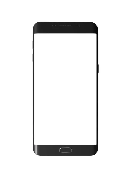 Beyaz arka planda beyaz ekranlı Mockup cep telefonu.