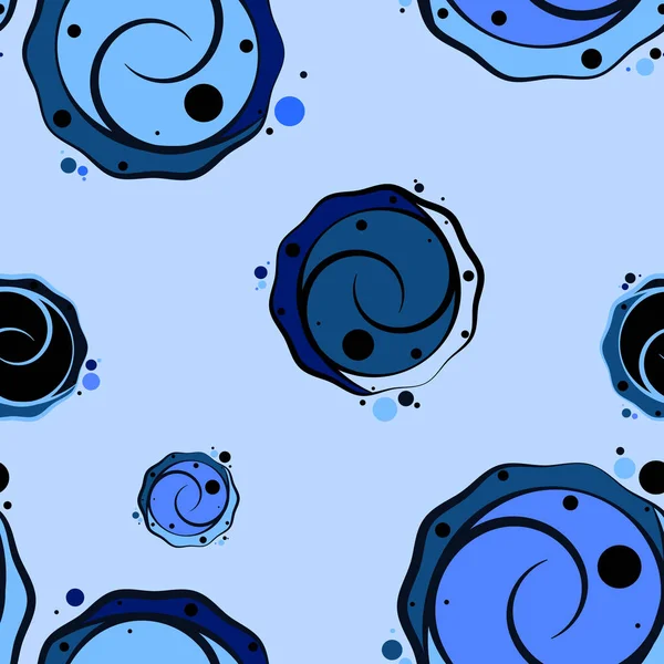 Fondo de repetición abstracto sin costuras de rosas abstractas en color azul clásico — Vector de stock