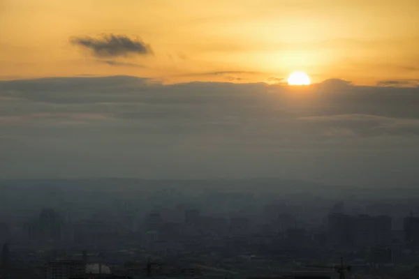 黄金の夕日のバクーパノラマ — ストック写真