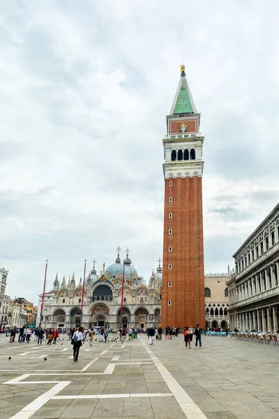 Venedik Talya Avrupa Mart 2020 Ünlü Marks Meydanı Bell Turu — Stok fotoğraf