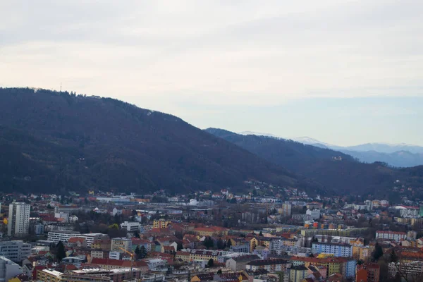 Áustria Graz Paisagem Montanhosa Cidade — Fotografia de Stock